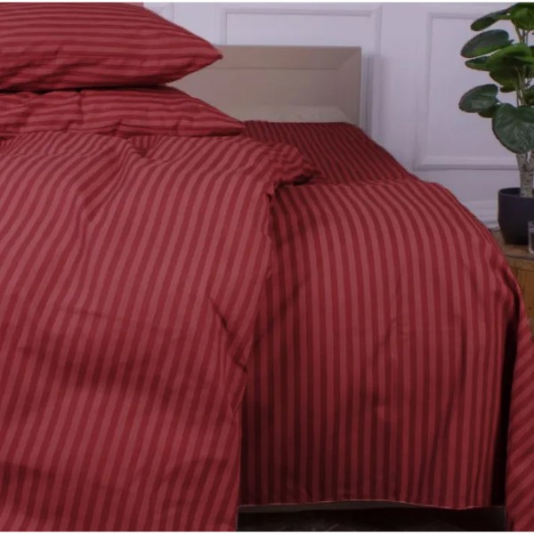 Фото - Комплект постельного белья детский MirSon Ranforce Elite 17-0608 Stripe Red 110х140 (2200010365160)
